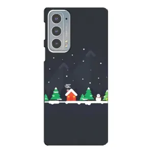 Силіконовий бампер на різдво для Motorola Edge 20 (Місто зимове)
