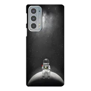Силіконовый Чохол з принтом "Космонавти" на Motorola Edge 20 (Космонавт романтик)