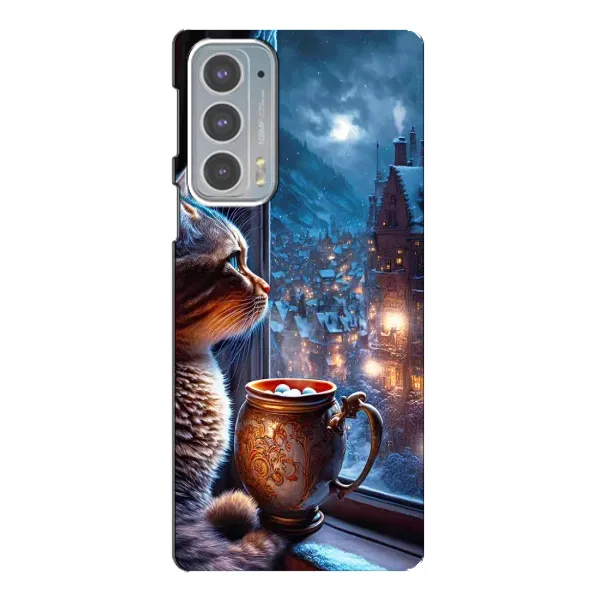 Чехол с рисунком «Кот новогодний» для Motorola Edge 20 Чехол с рисунком «Кот новогодний» для Motorola Edge 20
