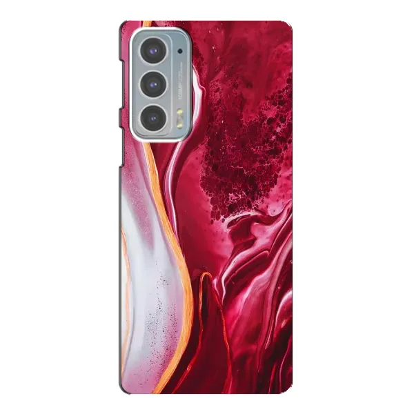 Чехол с рисунком «Красный мрамор» для Motorola Edge 20