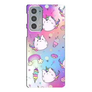 Чехол Unicorn на Motorola Edge 20 (Радуга и Единорог)