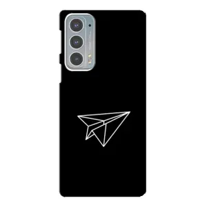 Чехол с картинками на черном фоне для Motorola Edge 20 (Самолетик)