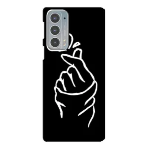 Чехлы (Знак сердечка) на Motorola Edge 20 (Сердце на черном)