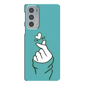 Чехлы (Знак сердечка) на Motorola Edge 20 (Сердечко на бирюзовом)