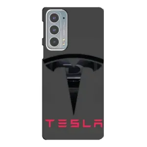Силіконовий бампер з картинкою машини на Motorola Edge 20 (Logo TESLA)