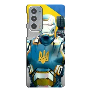 Силиконовый Чехол на Motorola Edge 20 (Я-Украина) (Украинский робокоп)