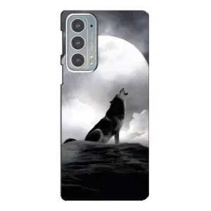 Чохол з Вовком на Motorola Edge 20 (Вовк і місяць)