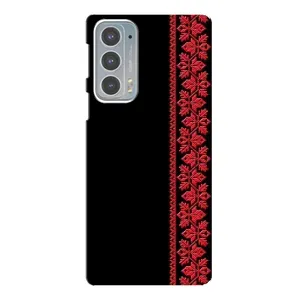 Силиконовый Чехол на Motorola Edge 20 с картинкой Вышиванки (Вышиванка на черном)
