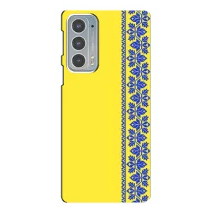 Силиконовый Чехол на Motorola Edge 20 (Вышиванка на желтом)
