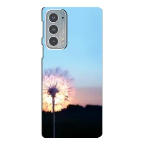 Силиконовый Чехол с одуванчиками на Motorola Edge 20 (Закат с одуванчиком)