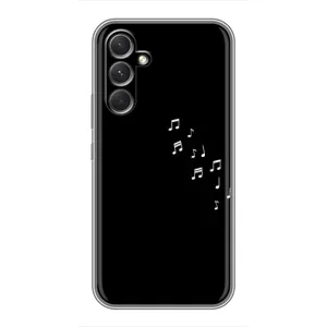 Чехол с картинками на черном фоне для Motorola Edge 30 Pro (Ноты)