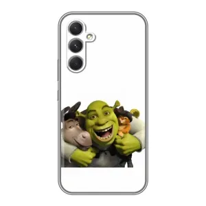 Печатный чехол с принтом Шрек для Motorola Edge 30 Pro (Шрек осел и кот)