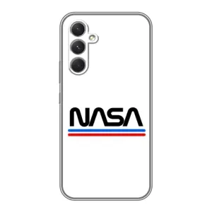 Силиконовый бампер с принтом "Наса" на Motorola Edge 30 (NASA на белом фоне)