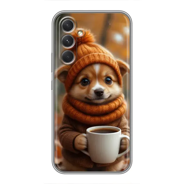 Чехол с рисунком «Собачка с кофе» для Motorola Edge 30 Чехол с рисунком «Собачка с кофе» для Motorola Edge 30