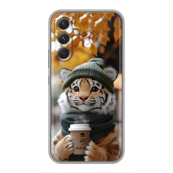 Чехол с рисунком «Тигр с кофе» для Motorola Edge 30 Чехол с рисунком «Тигр с кофе» для Motorola Edge 30