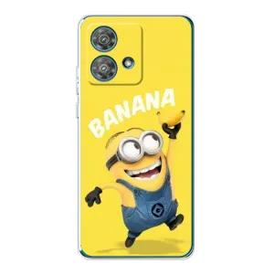 Мультяшный принт на Чехол для Моторола Мото едж 40 нео (Banana)