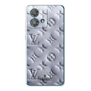 Текстурный Чехол Louis Vuitton для Моторола Мото едж 40 нео (Белый ЛВ)