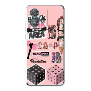 Чехлы с картинкой для Motorola Edge 40 Neo (BLACK PINK коллаж)