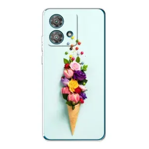 Чехлы с тематикой "ЦВЕТЫ" на Motorola Edge 40 Neo (Цветок-мороженное)