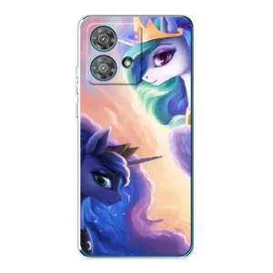 Чехол Unicorn на Motorola Edge 40 Neo (Единорожки на тучках)