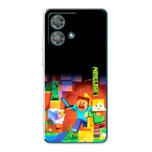 Чехлы для Motorola Edge 40 Neo (Персонажи Майн Крафт) (Герой Майнкрафт)