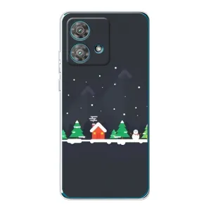 Силиконовый бампер на рождество для Motorola Edge 40 Neo (Город зимний)