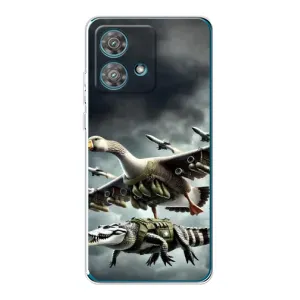Чехол с мемами тралалело тралала для Motorola Edge 40 Neo (Гусини и крокодило)