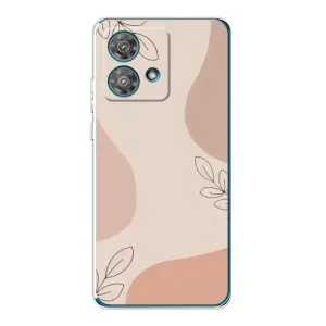 Чехол цветочный дизайн для Motorola Edge 40 Neo (Коричневый фон)