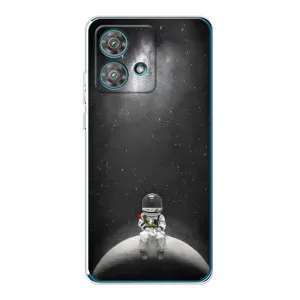 Силиконовый Чехол с принтом "Космонавты" на Motorola Edge 40 Neo (Космонавт романтик)