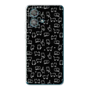 Чехол на тематику: Коты для Motorola Edge 40 Neo (Котики на черном)