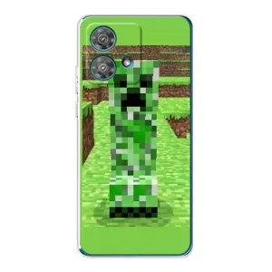 Чехлы для Motorola Edge 40 Neo (Персонажи Майн Крафт) (Крипер 2)