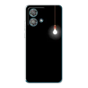 Чехол с картинками на черном фоне для Motorola Edge 40 Neo (Лампочка)