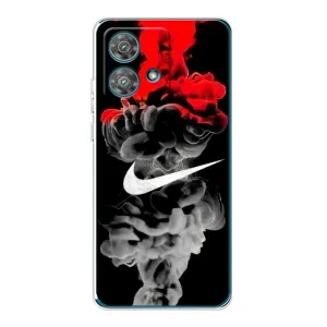 Силиконовый Чехол на Motorola Edge 40 Neo с картинкой Nike (Nike дым)