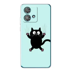 Силиконовый чехол с котиком для Motorola Edge 40 Neo (Падающий кот)