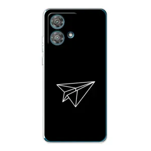 Чехол с картинками на черном фоне для Motorola Edge 40 Neo (Самолетик)