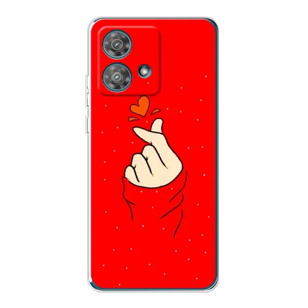 Чехол с рисунком «Сердце на красном» для Motorola Edge 40 Neo Чехол с рисунком «Сердце на красном» для Motorola Edge 40 Neo