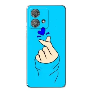 Чехлы (Знак сердечка) на Motorola Edge 40 Neo (Сердце на синем)