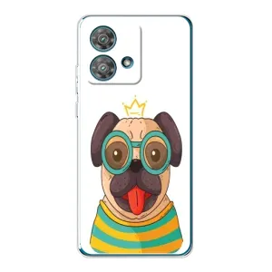 Бампер для Motorola Edge 40 Neo с картинкой "Песики" (Собака Король)