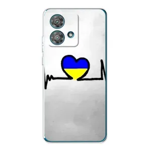 Силиконовый Чехол на Motorola Edge 40 Neo (Я-Украина) (Украинская кардиограмма)