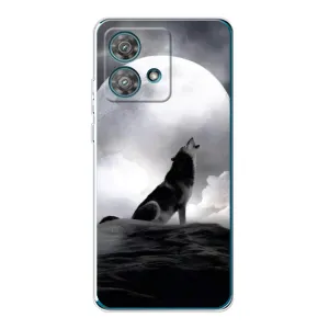 Чехол с Волком на Motorola Edge 40 Neo (Волк и луна)