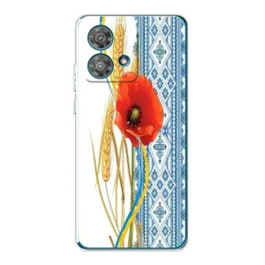 Силиконовый Чехол на Motorola Edge 40 Neo с картинкой Вышиванки (Вышиванка с цветком)