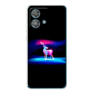 Силиконовый бампер с картинкой животных для Motorola Edge 40 Neo (Яркий олень)