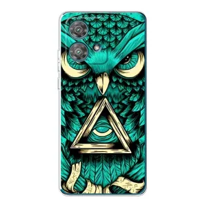 Чехлы с принтом СОВЫ для Motorola Edge 40 Neo (Зеленая сова)