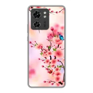 Чехол с принтом САКУРЫ на Motorola Edge 40 Pro (Бабочки на сакуре)