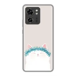 Чехол на тематику: Коты для Motorola Edge 40 Pro (Белый котик)