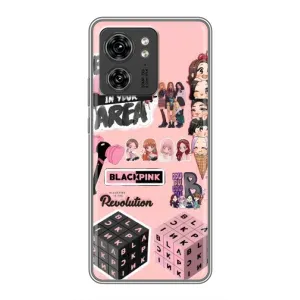 Чехлы с картинкой для Motorola Edge 40 Pro (BLACK PINK коллаж)