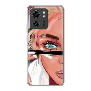 Силіконовый Чохол на Motorola Edge 40 Pro з картинкой Модных девушек (Дівчина та вії)