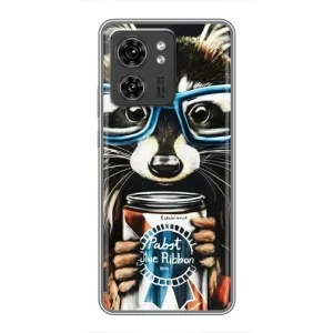 Силиконовый Чехол с Енотами на Motorola Edge 40 Pro (Енот в очках)