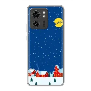 Силиконовый бампер на рождество для Motorola Edge 40 Pro (Город в снегу)