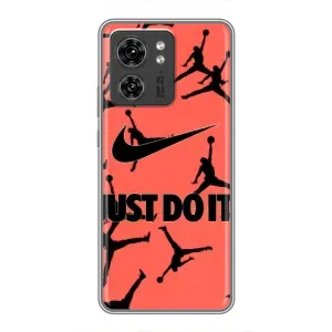 Силиконовый Чехол Nike Air Jordan на Моторола Мото едж 40 про (Just Do It)